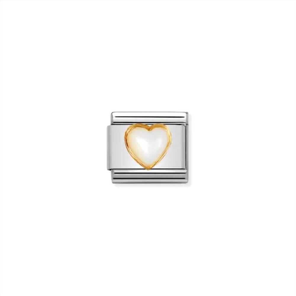 NEW NOMINATION unisex love composable classic links in white heart